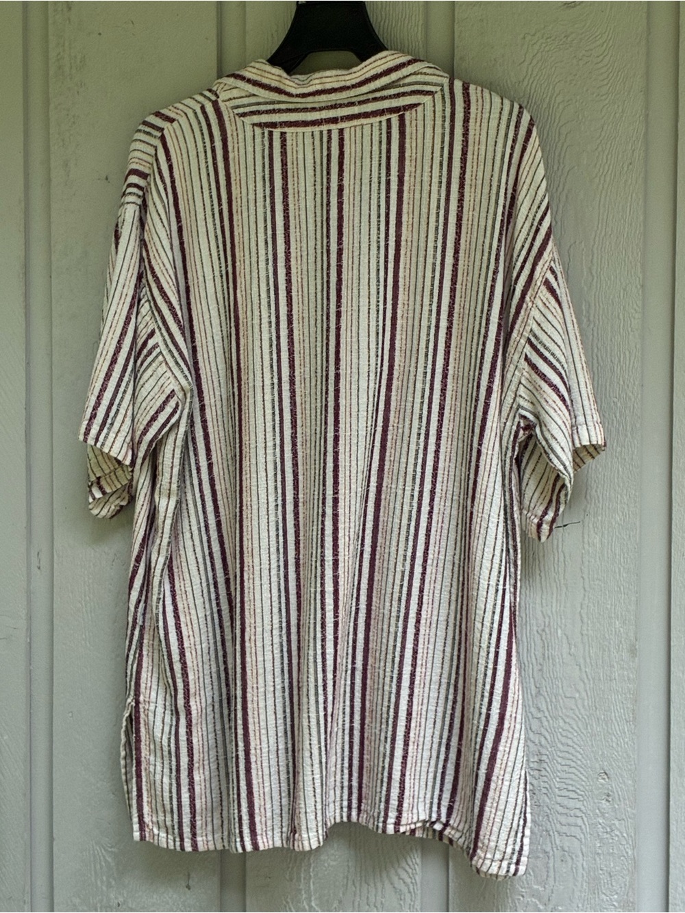 John P Men’s XL Greek Cotton Striped Baja Boho Pullover Shirt - Picture 2 of 12